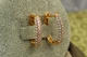Серьги Xuping Jewelry выпуклые три дорожки из фианитов 1.9 см золотистые - изображение 1