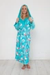 Женский халат теплый с капюшоном длинный на запах махра велсофт Art fashion 115k XXL Бирюзовый - изображение 2