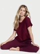 Домашній піжамний комплект Victoria’s Secret S (long) бордовий - изображение 2