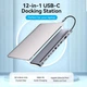 Док-станция Vention 12 в 1 USB 3.1 Type-C - DP/HDMI/VGA/USB-C/USB 3.0 x 3/RJ45/SD/TF/TRRS 3.5 мм/PD 100 Вт (THSHC_WV) - изображение 3