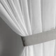 Короткий білий тюль з світло сірою окантовкою для кухні Adagio Windows Decor у розмірах 2,8 х1,6м, легка кухонна штора з підхватом - изображение 5