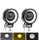 Светодиодная двухцветная противотуманная фара Led балка 9-36V 20W Белый Жёлтый с белым ангельским глазом (01945) - изображение 1