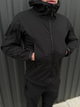 Чоловіча Куртка з капюшоном SoftShell на флісі чорна розмір M - зображення 2