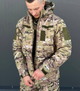 Тактична куртка мультикам софтшелл осінь флісова тепла, Куртка Softshell Multicam Soft shell мультикам L - зображення 7