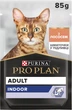Упаковка влажного корма для взрослых кошек живущих дома Purina Pro Plan Adult Indoor с лососем, кусочки в соусе 85 г x 26 шт (7613287107886/8445290172983) - изображение 2