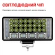 LED-фара 204W ближний, дальний свет, красно-синий стробоскоп 225х105х30 мм - изображение 4