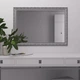 Зеркало на стену 100х70 Белое с патиной серебра Black Mirror 5826A-64S в спальню коридор ванную комнату прихожая гардеробную - изображение 1