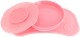 Набор Twistshake Pastel Противоскользящий силиконовый коврик + тарелка с крышкой на присоске 6+ мес Pink (7350083121295) - изображение 1