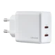 СЗУ USAMS CC172 T54 40W Dual Type-C Ports GaN Fast Charger (EU) White - изображение 1