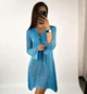 Туника пляжная женская ажурная вязаная голубая One size - изображение 6