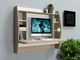 Стол компьютерный навесной из ЛДСП Comfy Home AirTable - I WT Zeus сонома/белый - изображение 2