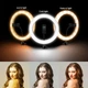 Большая светодиодная кольцевая лампа 58см M-Light Led-58 3 варианта температуры свечения и сменой яркости, с тремя держателями телефона и пультом Без штатива - изображение 18