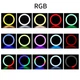 Большая кольцевая лампа светодиодная M-Light RGB Led 56см с тремя держателями телефона и пультом, разноцветная подсветка для селфи - изображение 3