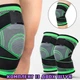 Набор эластичных наколенников с фиксирующим ремнем Knee Support 26WN компрессионный бандаж для коленного сустава (2 шт) Чёрно-зелёный - изображение 1
