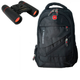 Рюкзак городской SwissGear-Black универсальный, для ноутбука, туристический с чехлом от дождя, разъем USB и для наушников Черный + Бинокль 30x60 126m/1000m - изображение 10