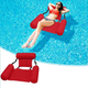 Надувное складное кресло матрас для плавания и отдыха на воде UKC Inflatable со спинкой и подлокотниками, пляжный водный гамак Красный - изображение 9