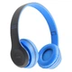 Бездротові навушники Bluetooth Wireless Headset P47 Black Гарнітура для ПК, телефону з мікрофоном - microSD, FM Blue - зображення 2