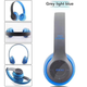 Бездротові навушники Bluetooth Wireless Headset P47 Black Гарнітура для ПК, телефону з мікрофоном - microSD, FM Blue - зображення 6