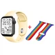 Смарт годинник із сенсорним екраном Smart Watch V6-Z32-PRO 44mm Aluminium, з фітнес функціями, пульсометром, моніторингом здоров'я, голосові дзвінки, 2 ремінці Yelow/Color - зображення 4