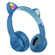 Беспроводные Bluetooth наушники с кошачьими ушками полноразмерные CAT-ear CEP47-M с LED подсветкой и MicroSD, microUSB, AUX Blue - изображение 2