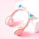 Беспроводные Bluetooth наушники с кошачьими ушками полноразмерные CAT-ear CEP47-M с LED подсветкой и MicroSD, microUSB, AUX Pink - изображение 8