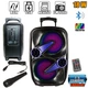Портативна колонка з RGB підсвічуванням та караоке мікрофоном UKC 8805HP Bluetooth 2х8" 18Втс пультом - зображення 1