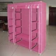 Складной тканевый шкаф для одежды HCX Storage Wardrobe 68150 с металлическим каркасом, 175см высота Розовый - изображение 2