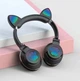 Дитячі бездротові навушники котячі вушка CATear ME1-CE Bluetooth з LED підсвічуванням, плеєр і MicroSD до 32Гб Чорні - зображення 2
