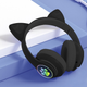 Наушники c кошачьими ушками CAT BL 4.2 c RGB подсветкой и MP3 плеером MicroSD, FM Черные - изображение 5