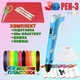 3D ручка c LCD дисплеем 3DPen Hot Draw 3 Blue+Досточка+Ножницы+Комплект эко пластика для рисования 49 метров - изображение 1