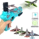 Детский игрушечный пистолет катапульта запускающий самолетики Eys Toys Air Battle K 5000 Бирюзовый - изображение 1