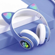 Полноразмерные наушники беспроводные Cat Headset M23 Bluetooth с RGB подсветкой и кошачьими ушками Hi-Fi Stereo Синие Blue - изображение 4