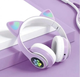 Бездротові Bluetooth навушники з вушками CATEAR ear BT5 з RGB підсвічуванням, вологозахищені, повнорозмірні Purple - зображення 3