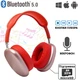 Полноразмерные беспроводные Bluetooth наушники-гарнитура с аккумулятором Macaron MP90 с MP3 плеером/AUX/microSD Красные - изображение 1