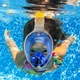 Полнолицевая маска для подводного плавания AquaFree снорклинг маска панорамная на все лицо для купания ныряния - Плавательные очки мономаска с трубкой и клапаном + крепление под экшн камеру L\XL Синий - изображение 6