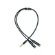 Аудио адаптер Переходник 2 in 1 Mini-Jack 3.5mm Аудио + Микрофон Кабель аукс Разветвитель Audio adapter 0.25M Черный - изображение 5