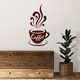 Наклейка Happy Pocket Чашка кави Завитки 30*60 см (декор кав'ярні coffee наклейки для кухні) матова Коричневий (HP-006-800M) - зображення 1