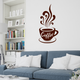Наклейка Happy Pocket Чашка кави Завитки 30*60 см (декор кав'ярні coffee наклейки для кухні) матова Коричневий (HP-006-800M) - зображення 2