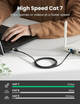 Патч корд Ugreen NW189 2 метри, кабель 10 Гбіт\с Ethernet RJ45 Cat 7 плоский в обплетенні Black (40161) - зображення 3