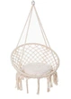 Гамак сидячий подвесной качели плетеная Macrame для дачи кресло-качалка гамак из хлопка и диаметром сиденья 82/68 см Белый - изображение 1