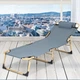 Розкладне ліжко Jet Folding Outdoor Bed корпова розкладачка, лежак з подушкою, м'який шезлонг Сірий - зображення 9