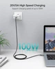 Кабель Choetech USB Type-C - USB Type-C 1.8 м в оплетке Черный (XCC-1002) - изображение 6