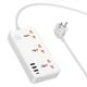 Сетевой удлинитель фильтр HOCO Storm 3-position socket AC8A |3USB/1Type-C, PD/QC, 3A/30W| white - изображение 3
