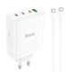 Адаптер сетевой HOCO Leader Type-C to Type-C Cable four-port (3c1a) fast charger set N31 |4Type-C/1USB, 100W/5A, PD/QC| белый - изображение 1