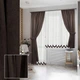 Комплект штор для балкону Adagio Windows Decor коричневі штори з тюлем для кухні під широкий карниз 2,5 -3м - изображение 1