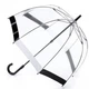 Механический женский прозрачный зонт-трость FULTON BIRDCAGE-1 L041 - BLACK WHITE - изображение 1