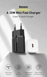 25W зарядний пристрій Baseus Charger для Iphone, Apple, Samsung, Xiaomi PD type-C швидка зарядка + кабель чорна - зображення 13