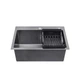Кухонна мийка Kroner KRP Schwarze - 5843HM PVD (3,0/1,0 мм) Мийка для кухні з нержавійки - зображення 9