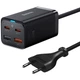 СЗУ Baseus GaN3 Pro 2хType-C+2USB 65W EU (with Cable Type-C to Type-C 100W (20V/5A) 1m) (CCGP04) Black - изображение 1