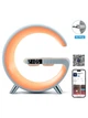 Настільна смарт лампа-нічник G-Smart RGB 15W Light Sound Machine з бездротовою зарядкою і Bluetooth-колонкою 3W біла (З годинником) - зображення 2
